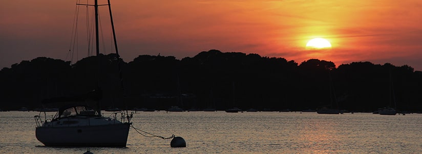 Bannière coucher de soleil en Bretagne dans le Morbihan